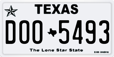 TX license plate DOO5493