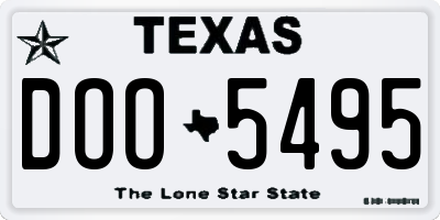 TX license plate DOO5495
