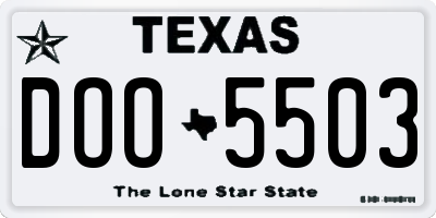 TX license plate DOO5503