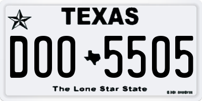 TX license plate DOO5505