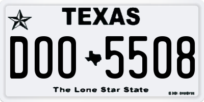 TX license plate DOO5508