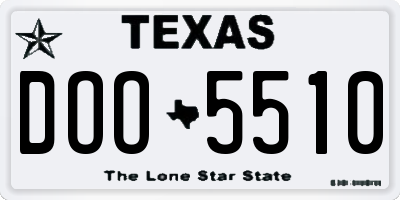 TX license plate DOO5510