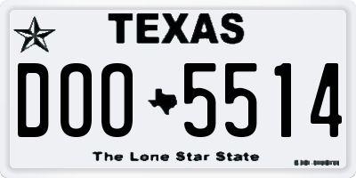 TX license plate DOO5514