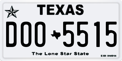 TX license plate DOO5515