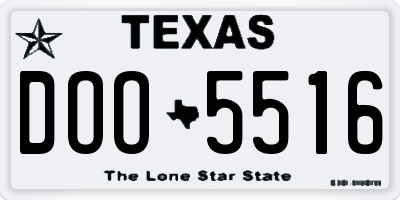 TX license plate DOO5516