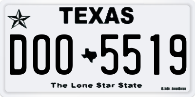 TX license plate DOO5519