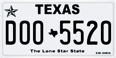 TX license plate DOO5520