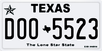 TX license plate DOO5523