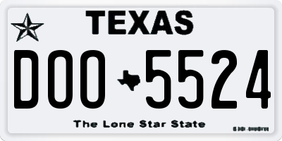 TX license plate DOO5524