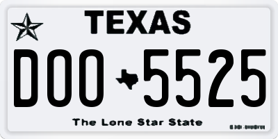 TX license plate DOO5525