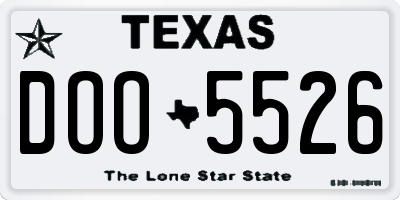 TX license plate DOO5526