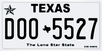 TX license plate DOO5527