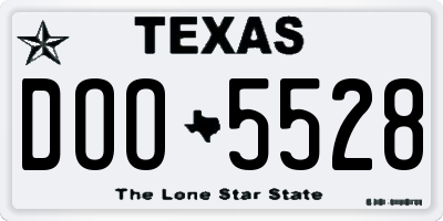 TX license plate DOO5528