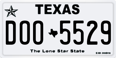 TX license plate DOO5529