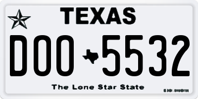 TX license plate DOO5532