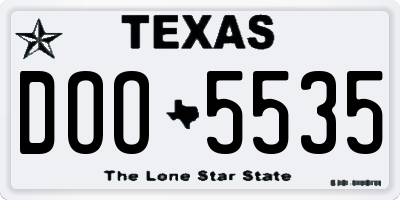TX license plate DOO5535