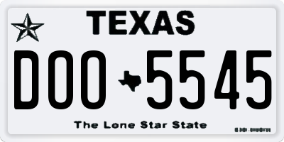 TX license plate DOO5545