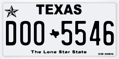 TX license plate DOO5546