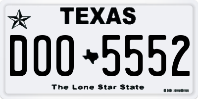 TX license plate DOO5552
