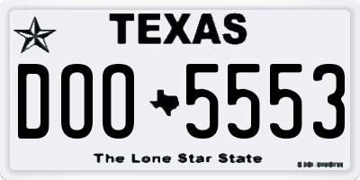 TX license plate DOO5553