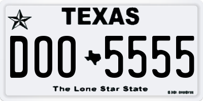 TX license plate DOO5555