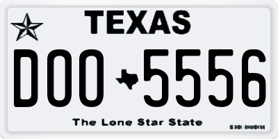 TX license plate DOO5556