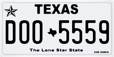 TX license plate DOO5559