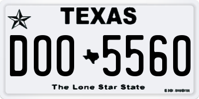 TX license plate DOO5560