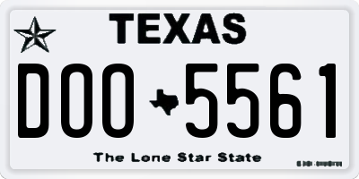 TX license plate DOO5561