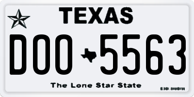 TX license plate DOO5563