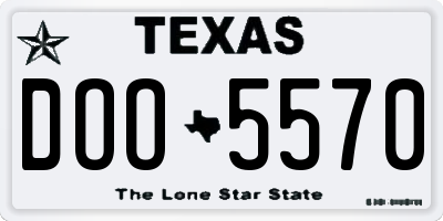 TX license plate DOO5570
