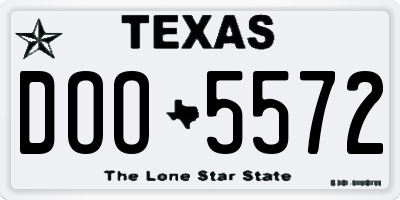 TX license plate DOO5572