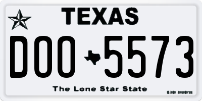 TX license plate DOO5573