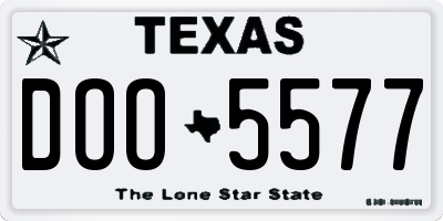TX license plate DOO5577