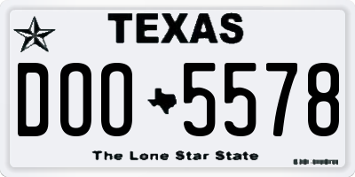 TX license plate DOO5578