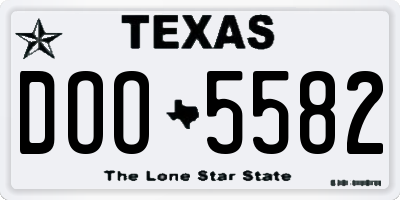 TX license plate DOO5582