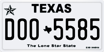 TX license plate DOO5585