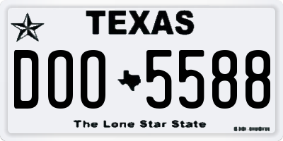 TX license plate DOO5588