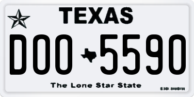 TX license plate DOO5590
