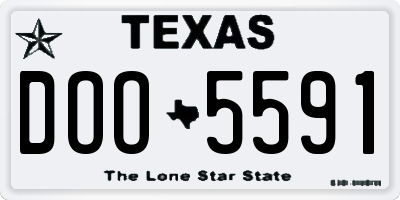 TX license plate DOO5591
