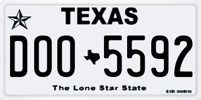 TX license plate DOO5592