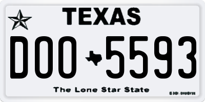TX license plate DOO5593