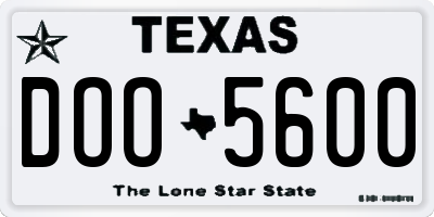 TX license plate DOO5600