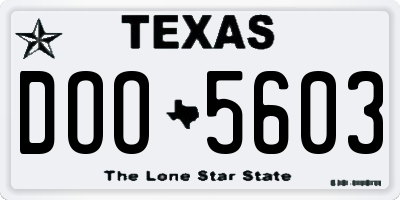 TX license plate DOO5603
