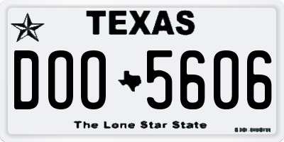 TX license plate DOO5606