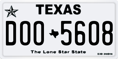 TX license plate DOO5608