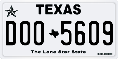 TX license plate DOO5609