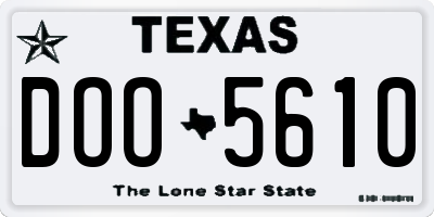TX license plate DOO5610
