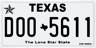 TX license plate DOO5611