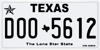TX license plate DOO5612